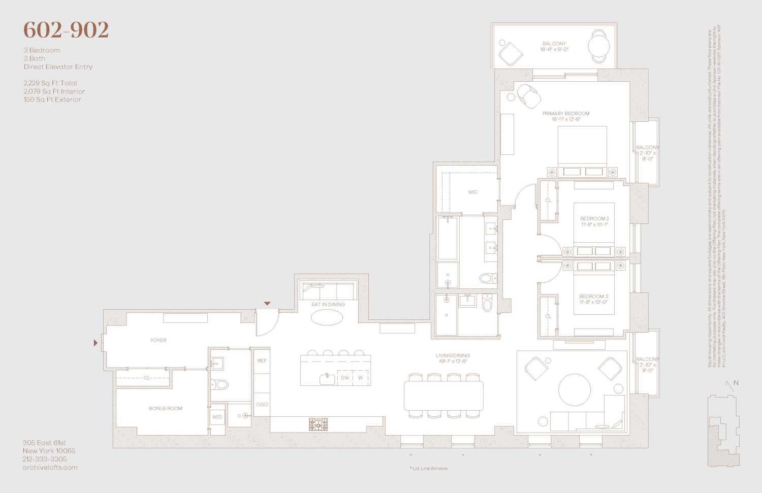 Floorplan for 305 East 61st Street, 602