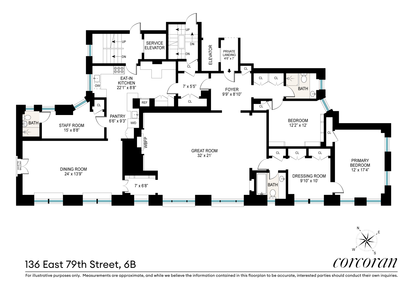 Floorplan for 136 East 79th Street, 6B