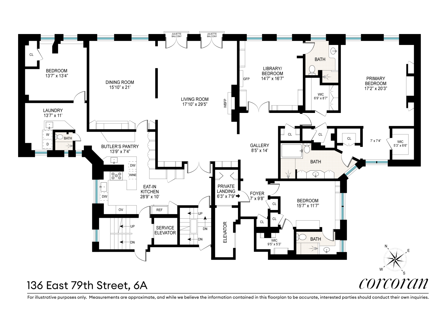 Floorplan for 136 East 79th Street, 6A