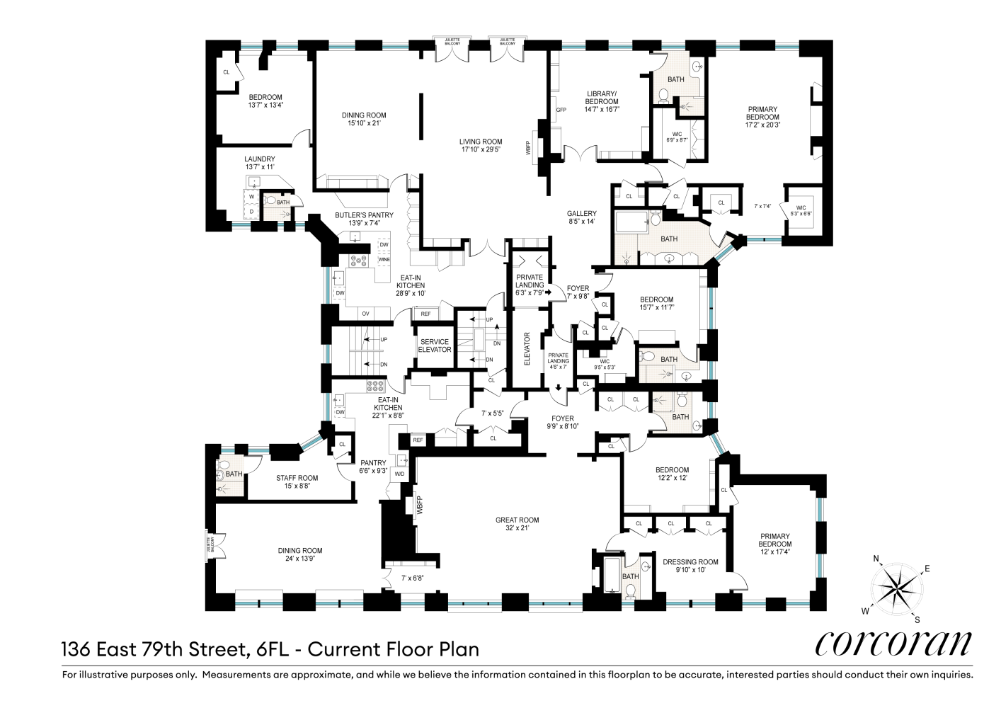 Floorplan for 136 East 79th Street, 6FL