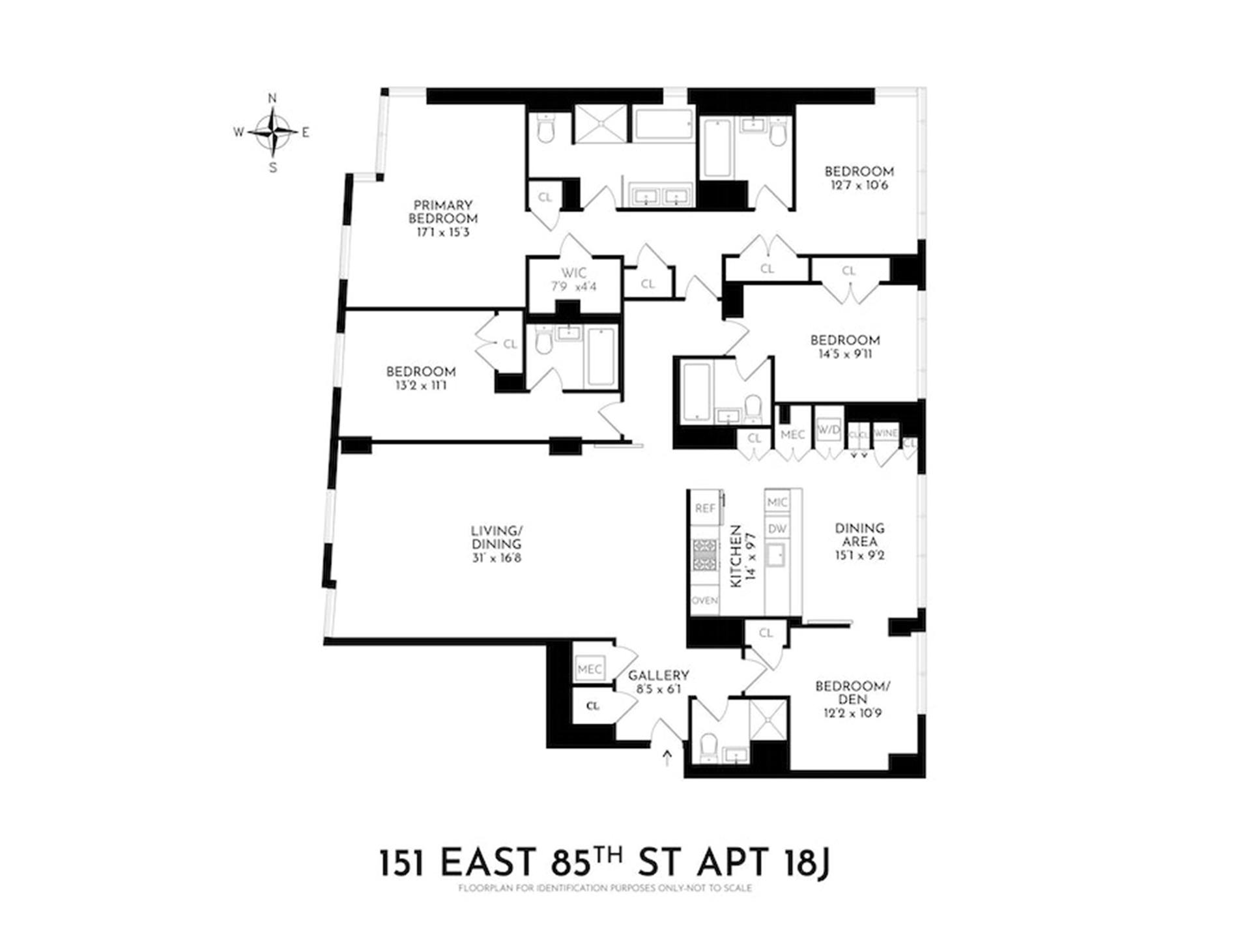 Floorplan for 151 East 85th Street, 18J
