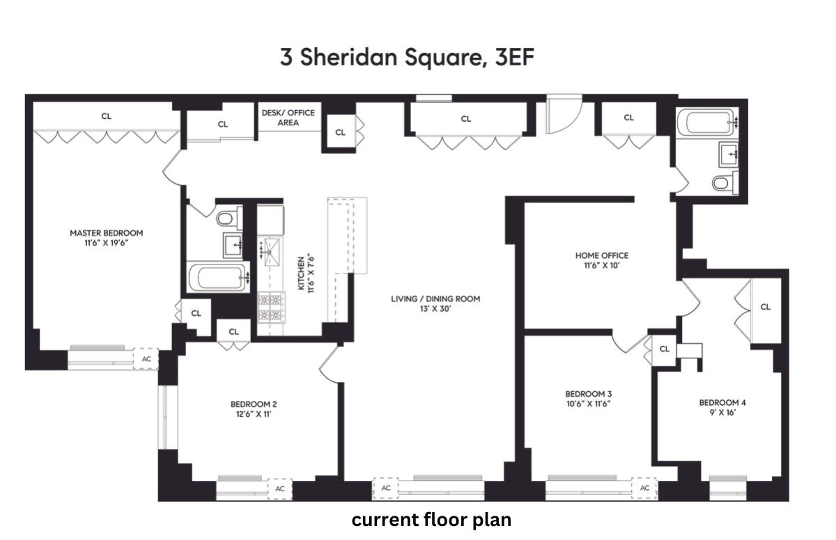 Floorplan for 3 Sheridan Square, 3FE