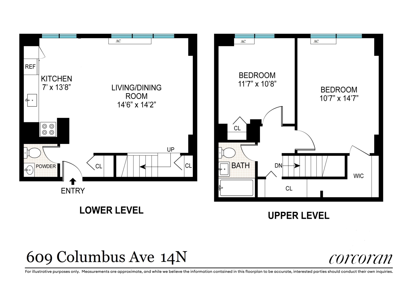 Floorplan for 609 Columbus Avenue, 14N