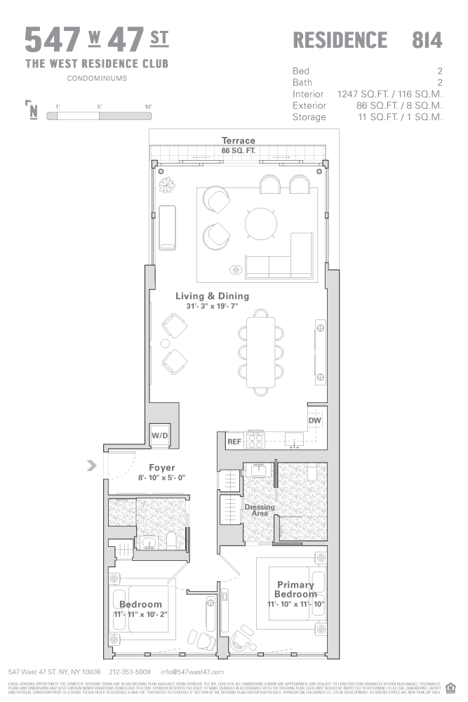 Floorplan for 547 West 47th Street, 814