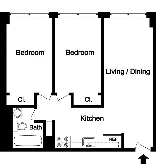 Floorplan for 200 Bowery, 2C