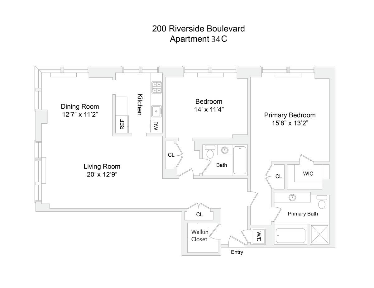Floorplan for 200 Riverside Boulevard, 34-C
