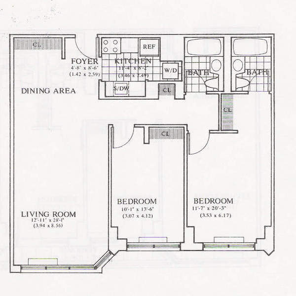 Floorplan for 201 West 72nd Street, 7C