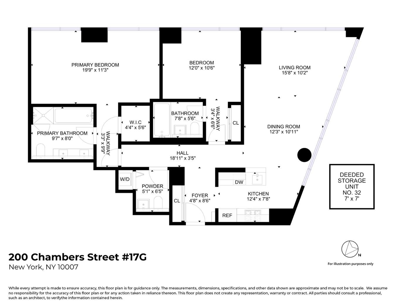 Floorplan for 200 Chambers Street, 17G