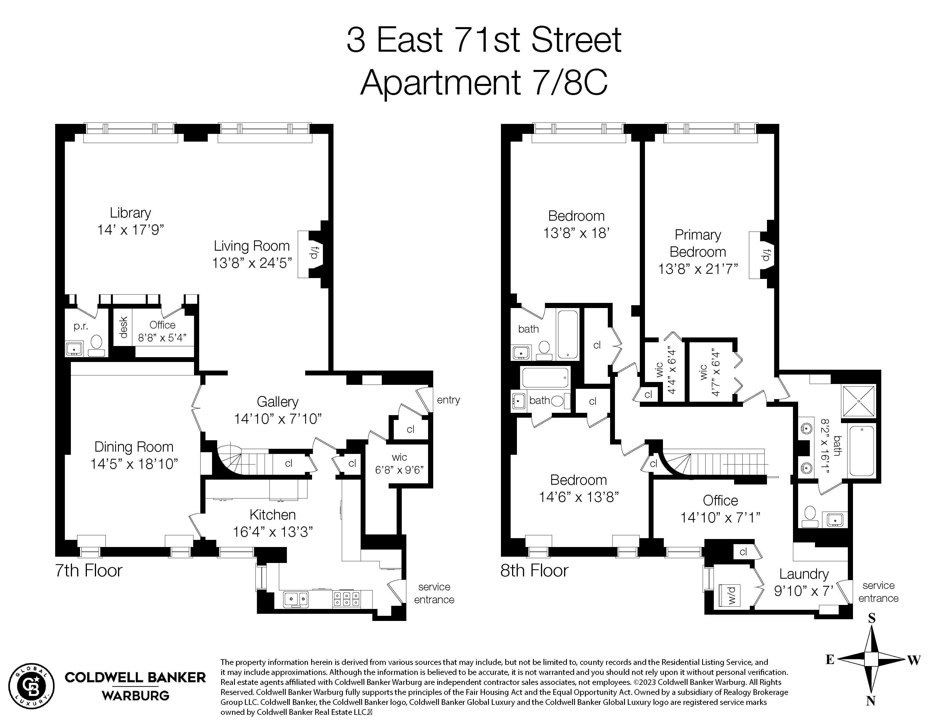 Floorplan for 3 East 71st Street, 7/8C