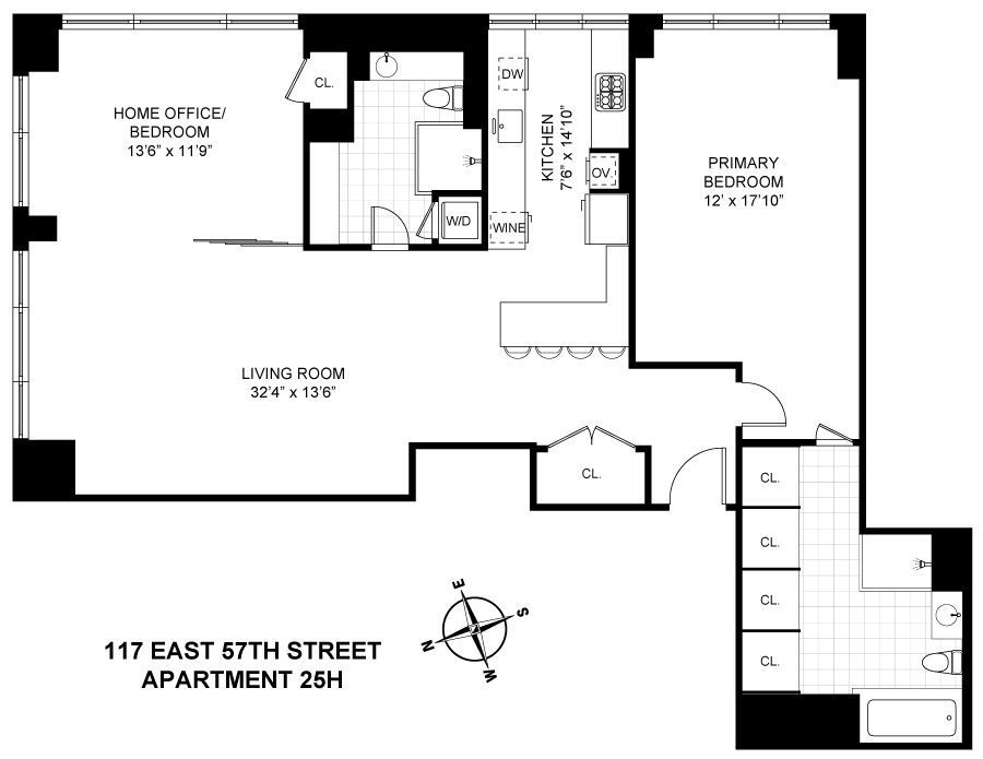 Floorplan for 117 East 57th Street, 25H
