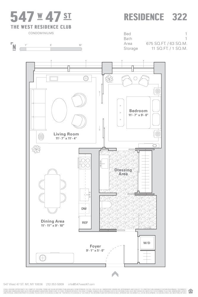 Floorplan for 547 West 47th Street, 322