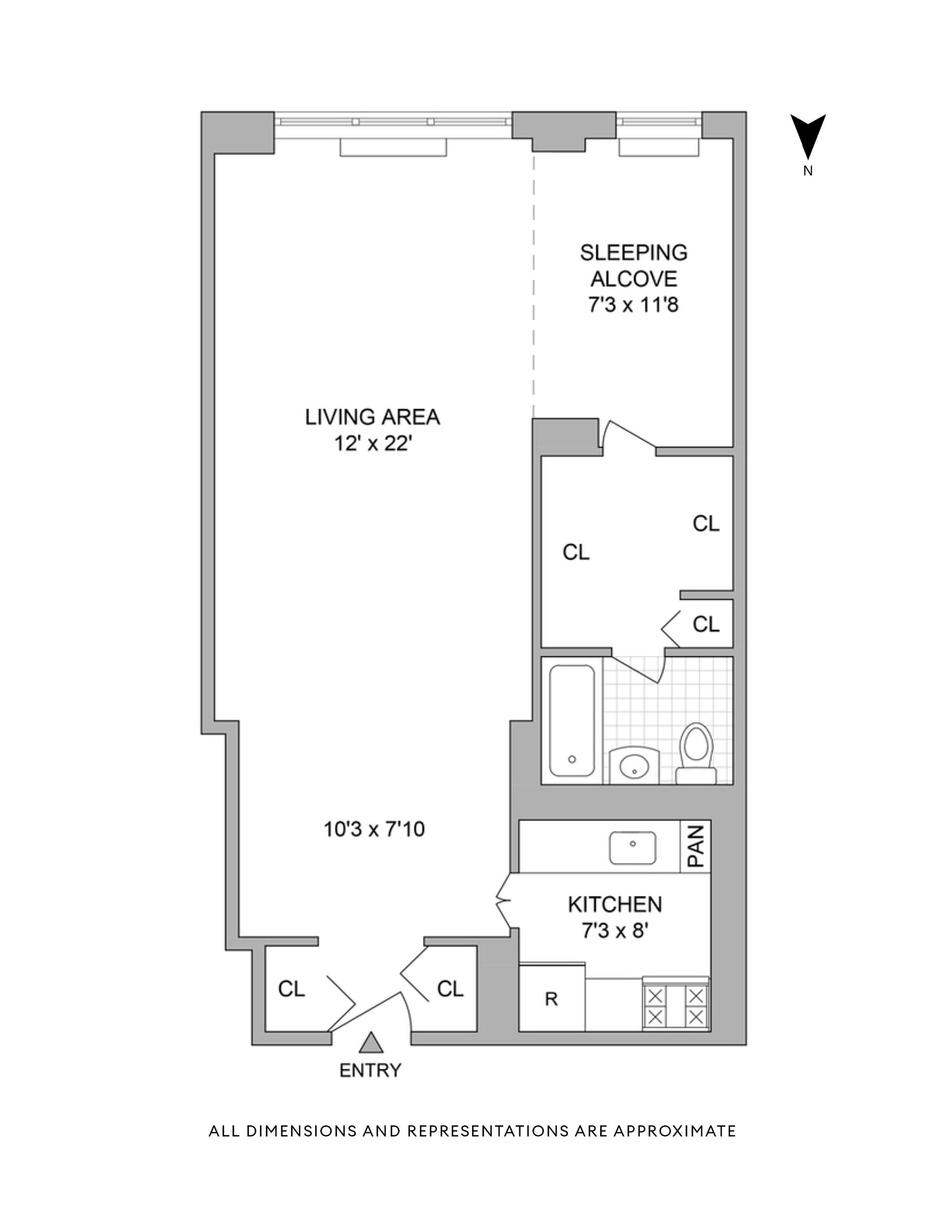 Floorplan for 205 3rd Avenue, 2R
