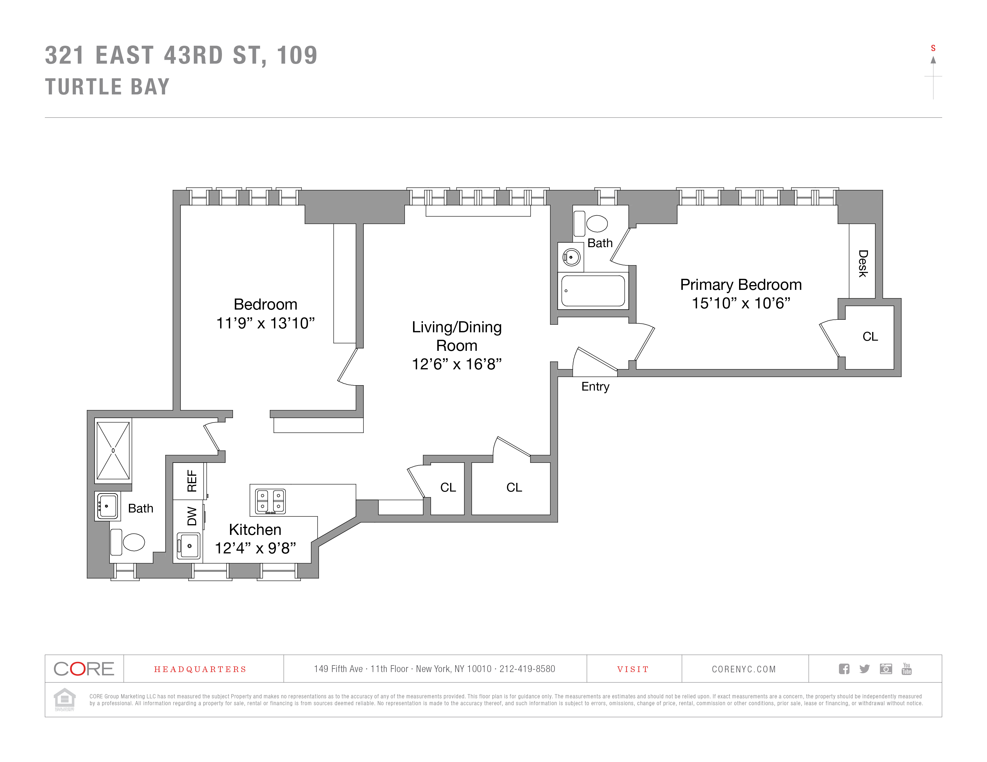 Floorplan for 321 East 43rd Street, 109