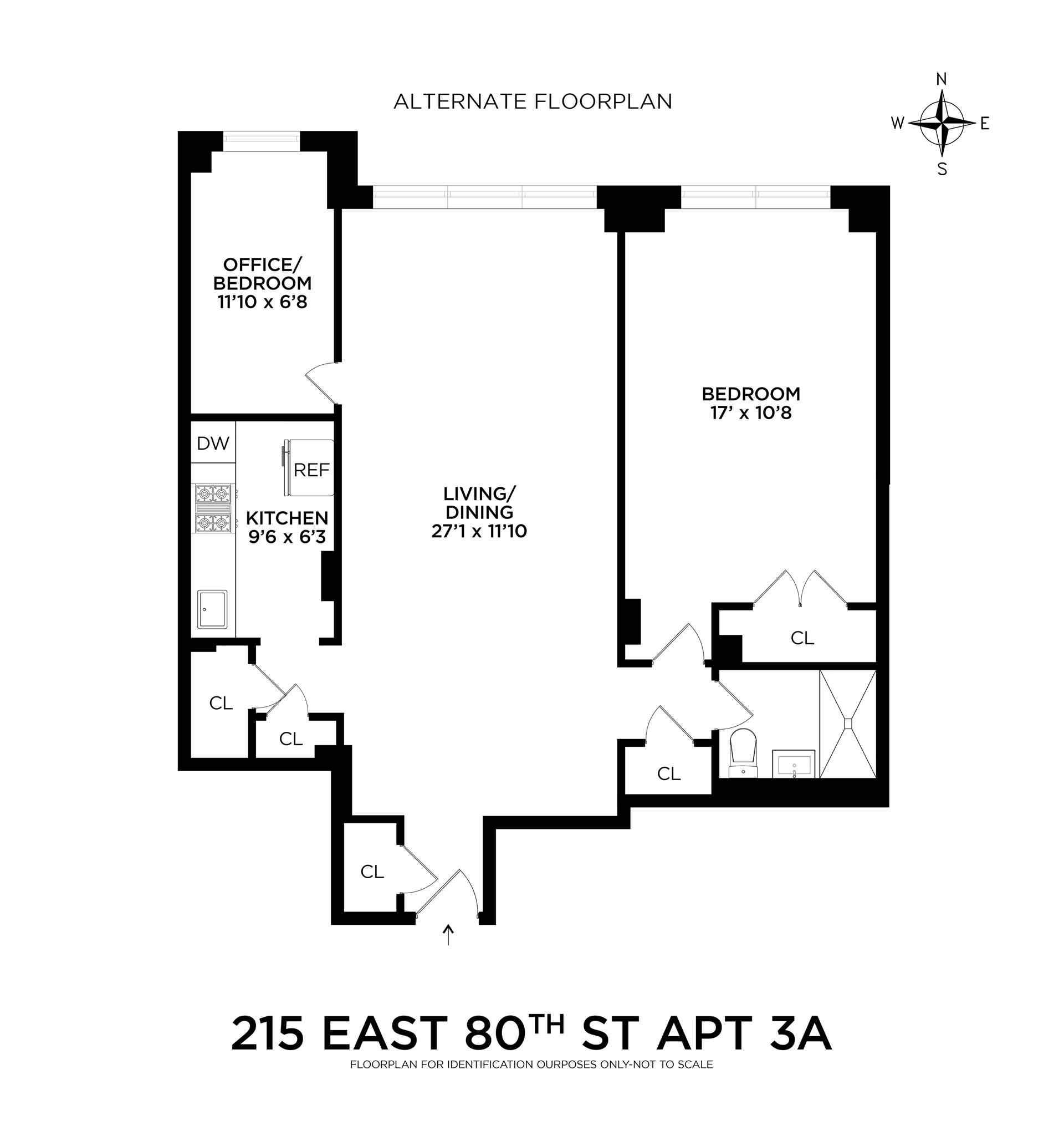 Floorplan for 215 East 80th Street, 3A
