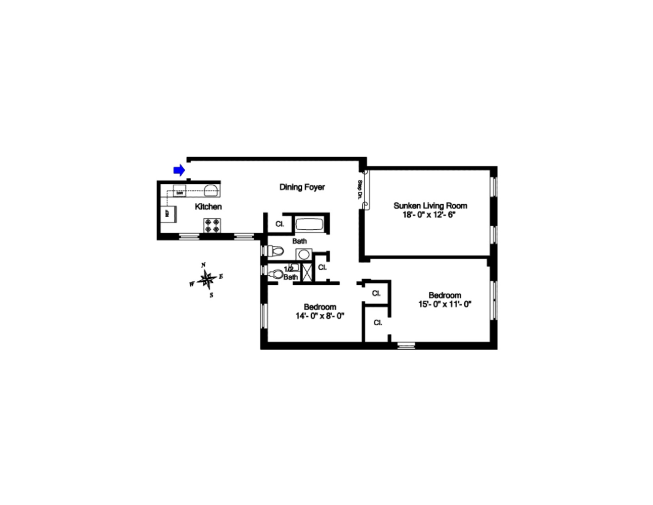 Floorplan for 45 Park Terrace, 6G