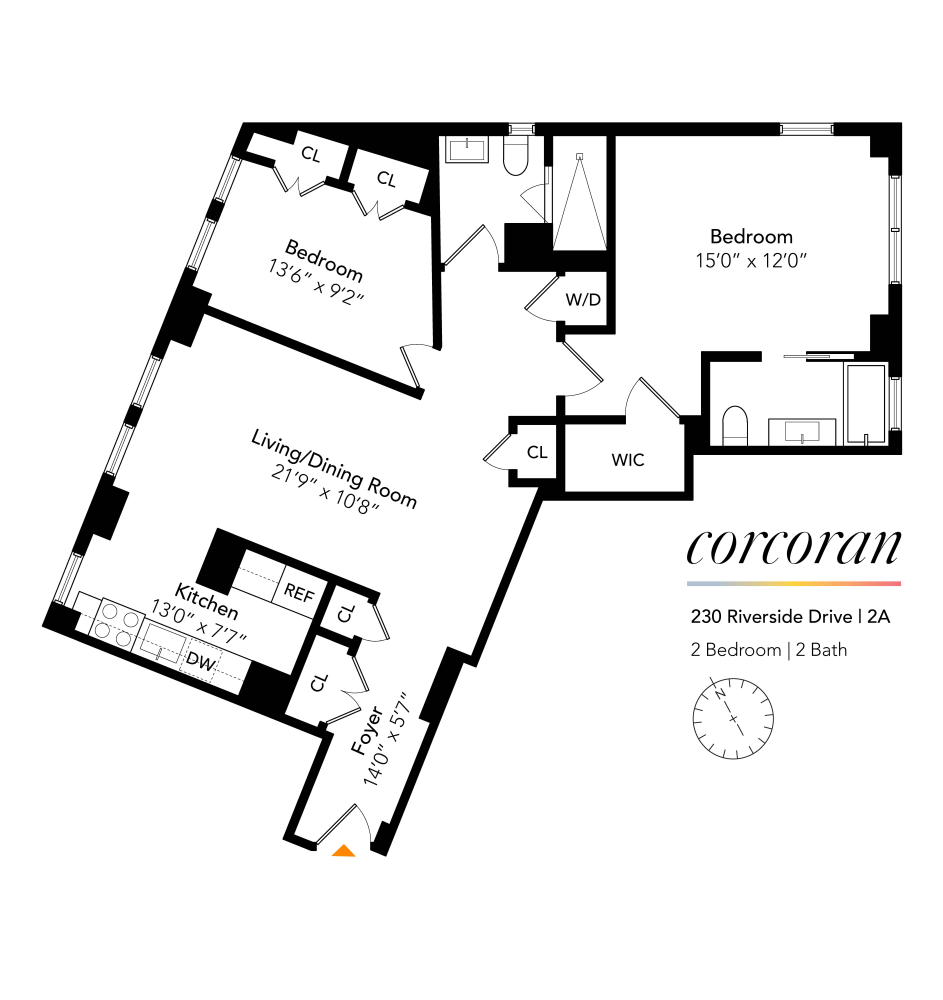 Floorplan for 230 Riverside Drive, 2A