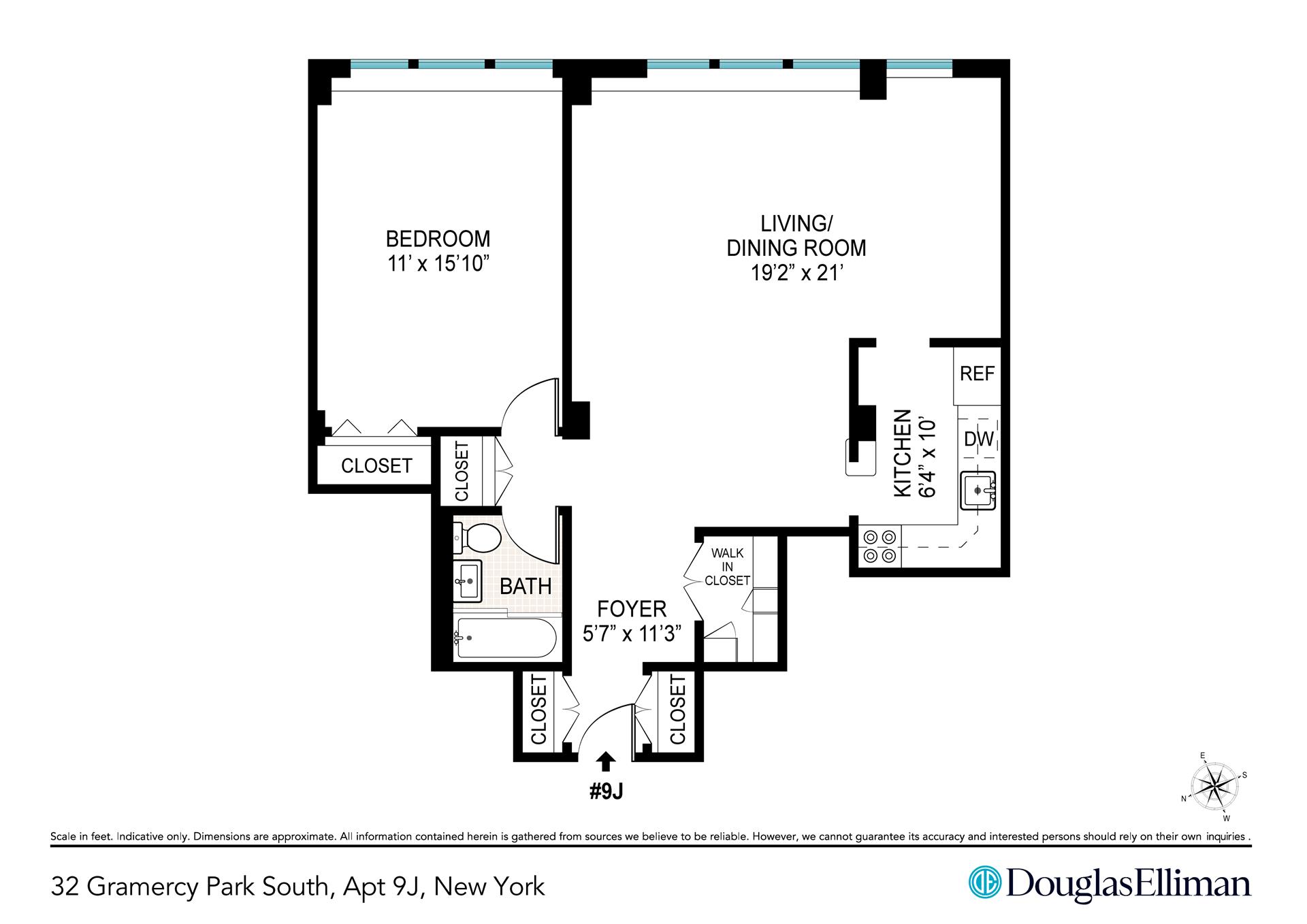 Floorplan for 32 Gramercy Park, 9J