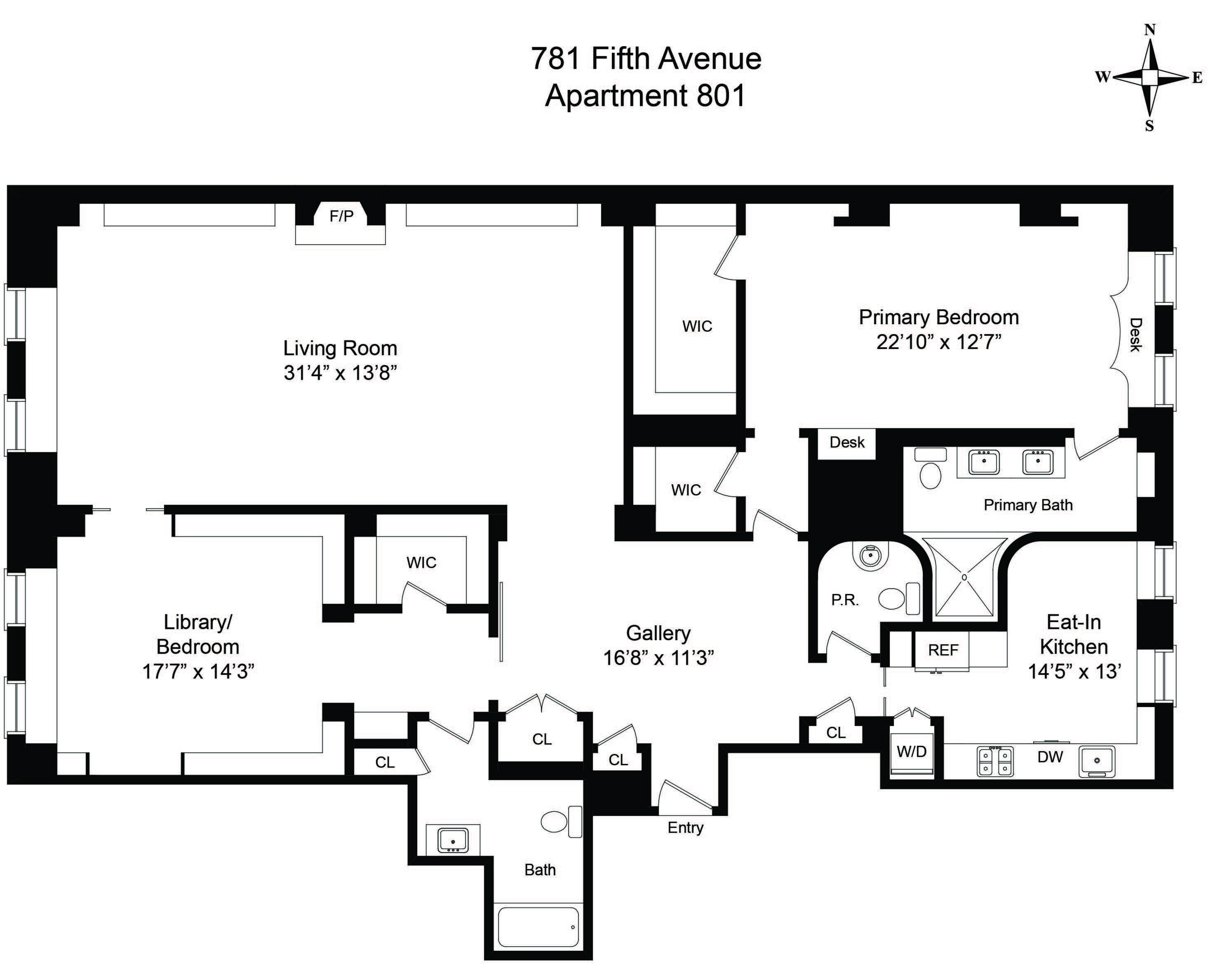 Floorplan for 781 Fifth Avenue, 801