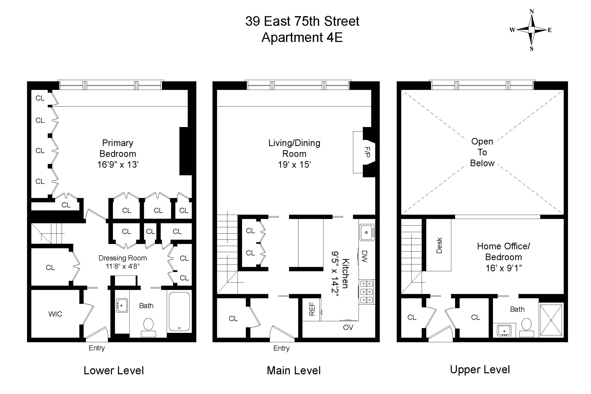 Floorplan for 39 East 75th Street, 4E