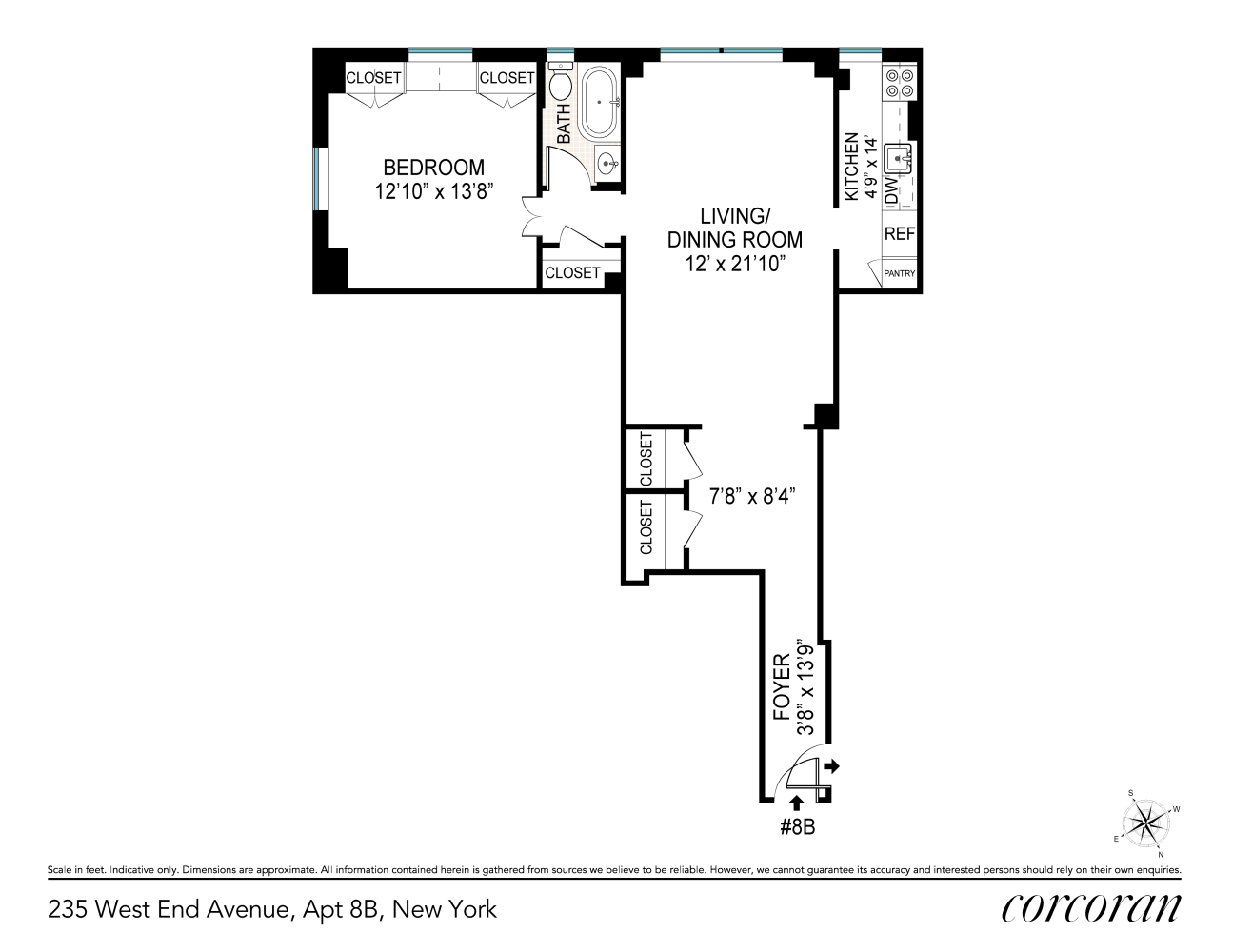 Floorplan for 235 West End Avenue, 8B