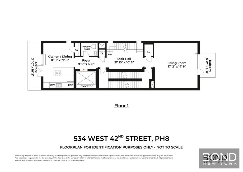 Floorplan for 534 West 42nd Street, PH8