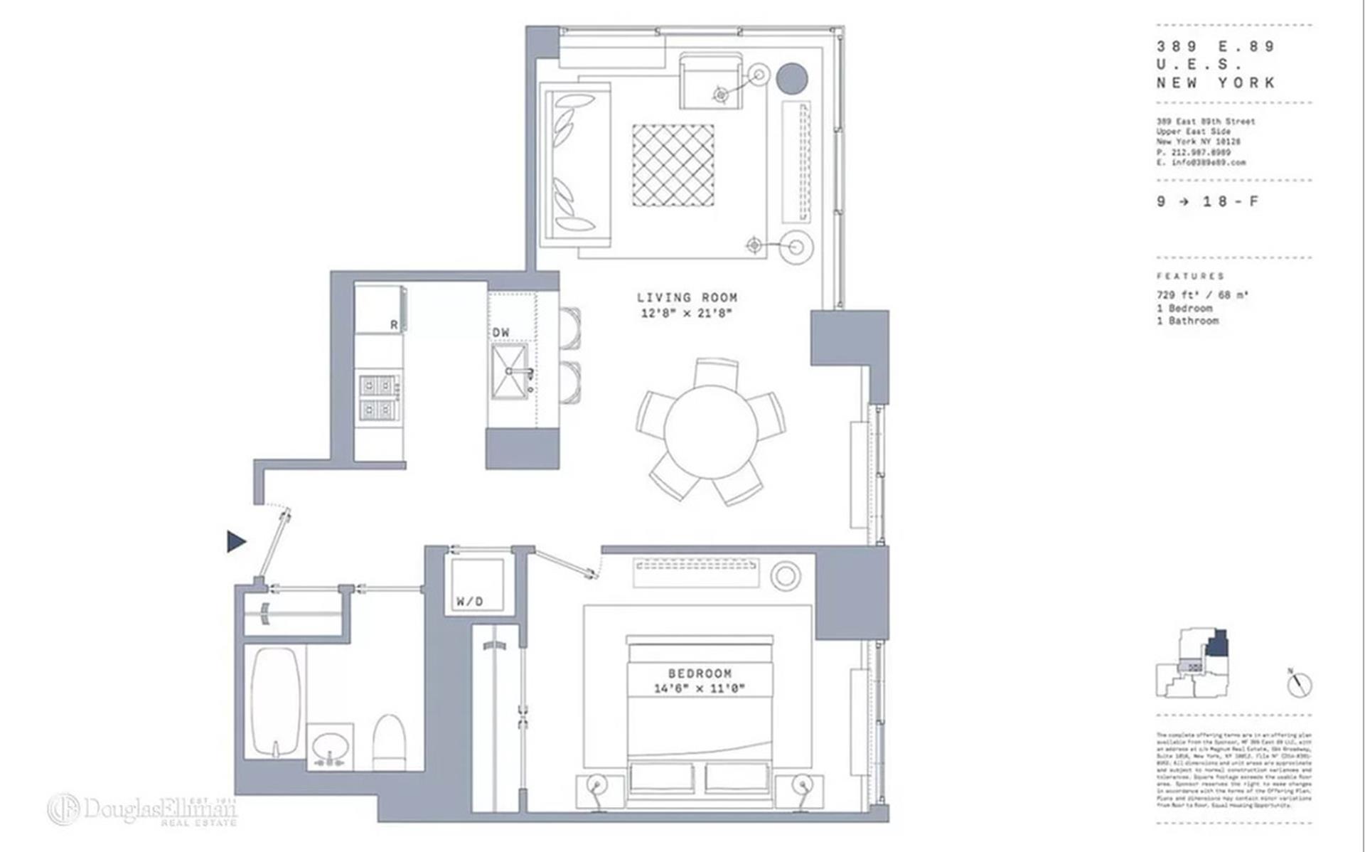 Floorplan for 389 East 89th Street, 17F