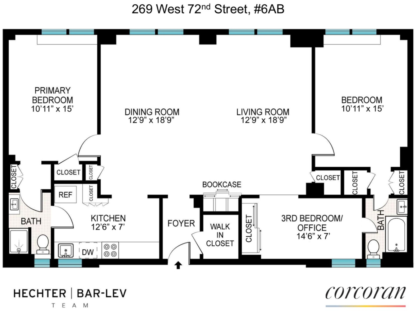 Floorplan for 269 West 72nd Street, 6AB