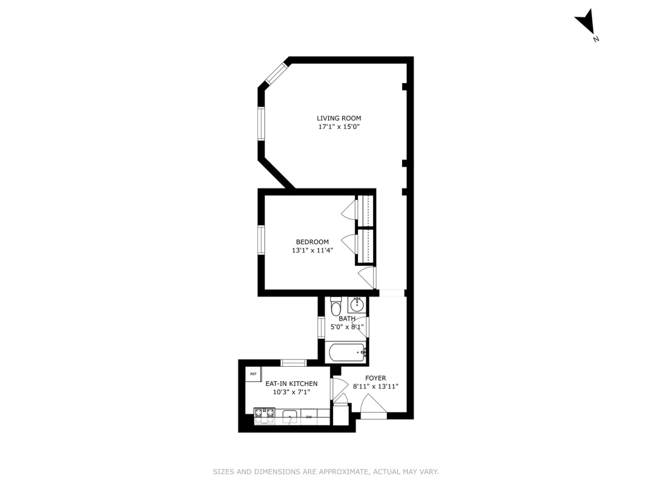 Floorplan for 301 West 108th Street, 9C