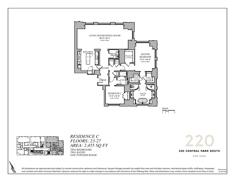 Floorplan for 220 Central Park, 23C