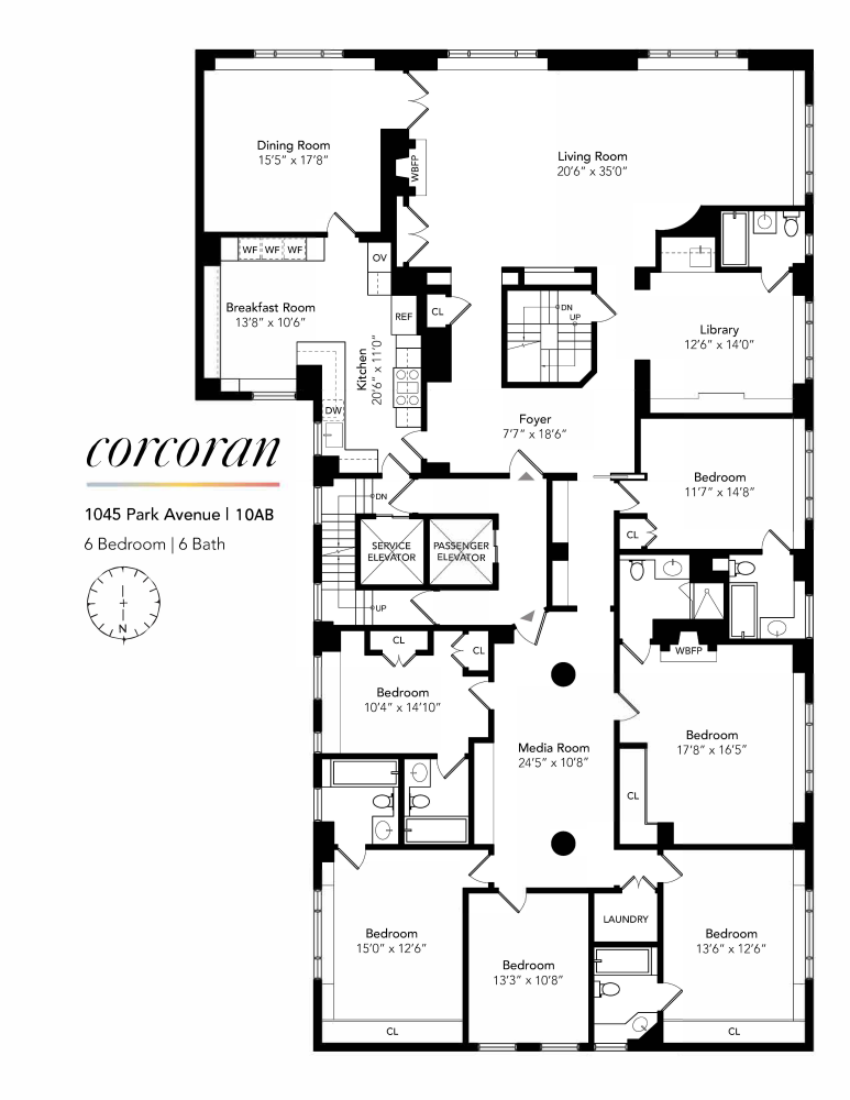 Floorplan for 1045 Park Avenue, 10AB