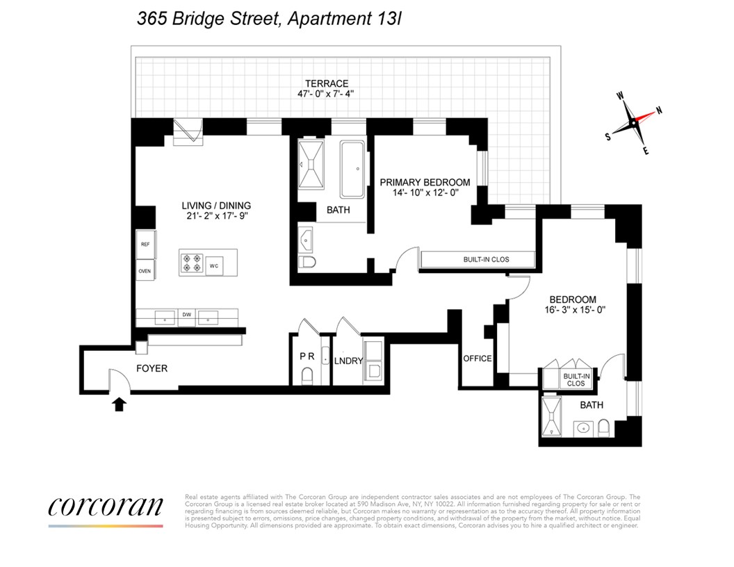 Floorplan for 365 Bridge Street, 13I