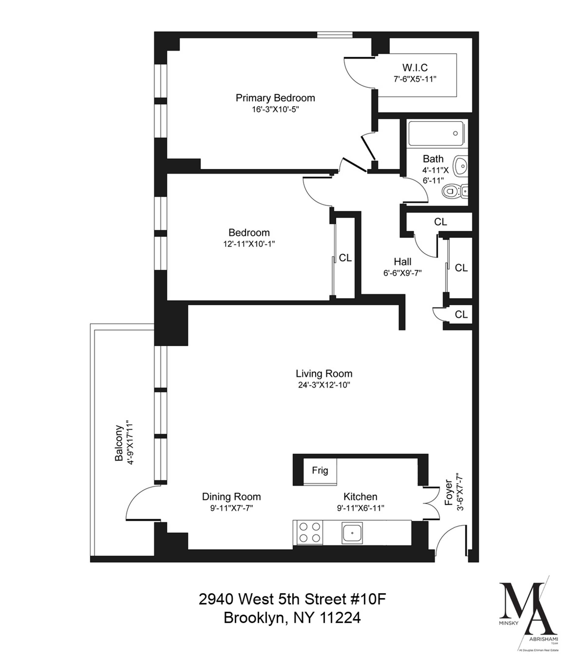 Floorplan for 2940 West 5th Street, 10F
