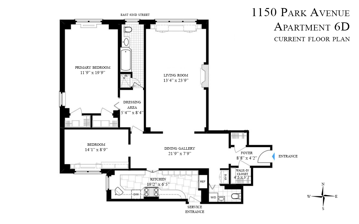 Floorplan for 1150 Park Avenue, 6D