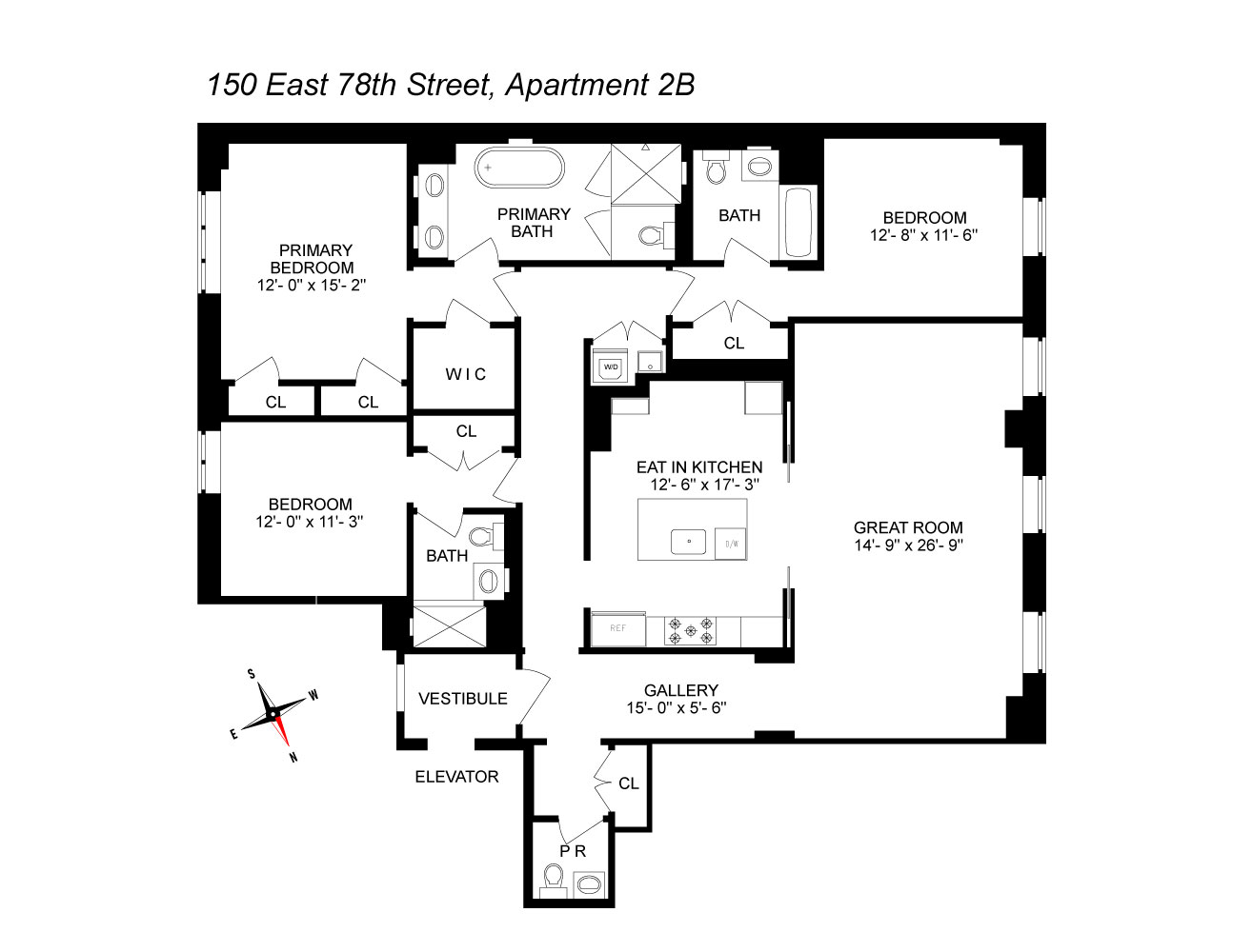 Floorplan for 150 East 78th Street, 2B