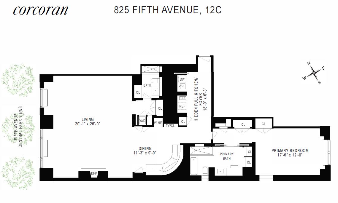 Floorplan for 825 5th Avenue, 12C