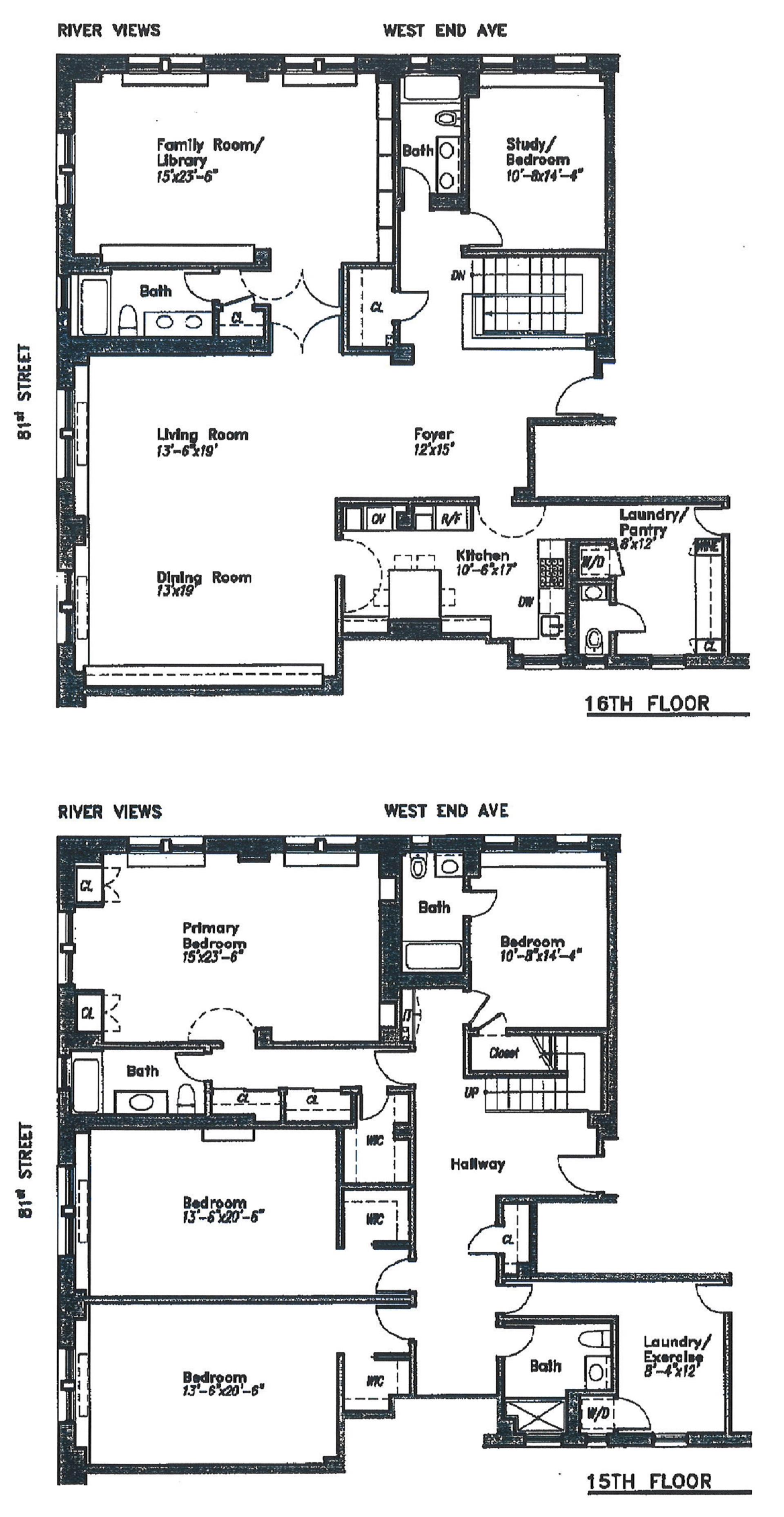 Floorplan for 440 West End Avenue, 15/16B