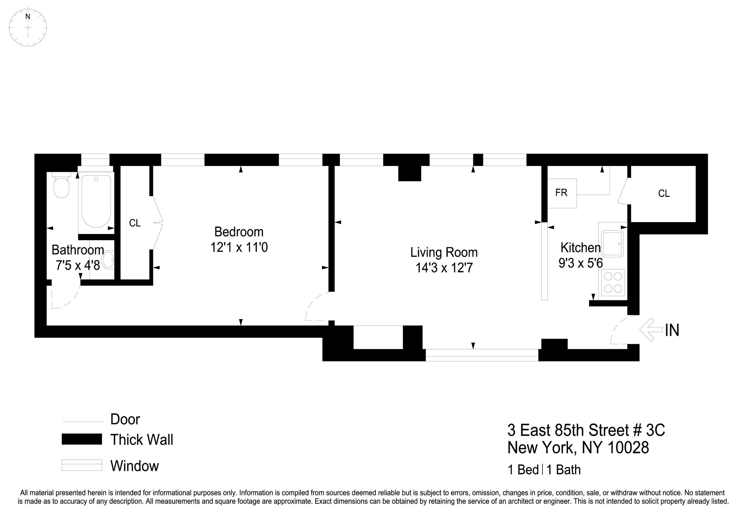 Floorplan for 3 East 85th Street, 3C