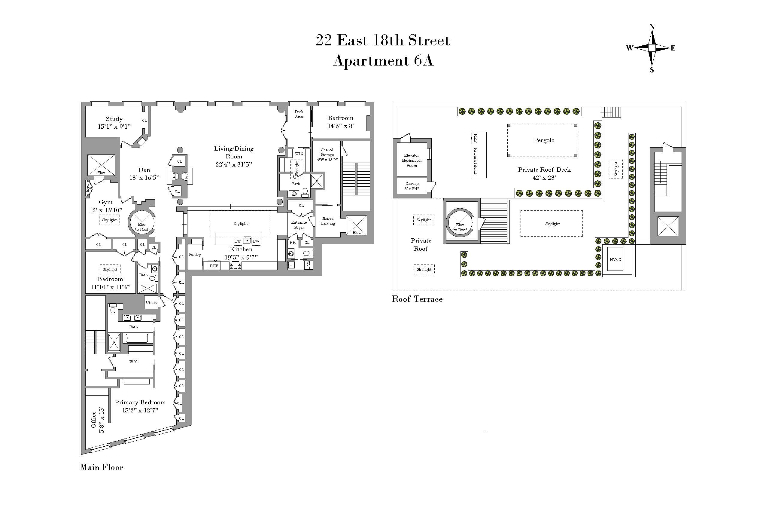 Floorplan for 22 East 18th Street, PH6A