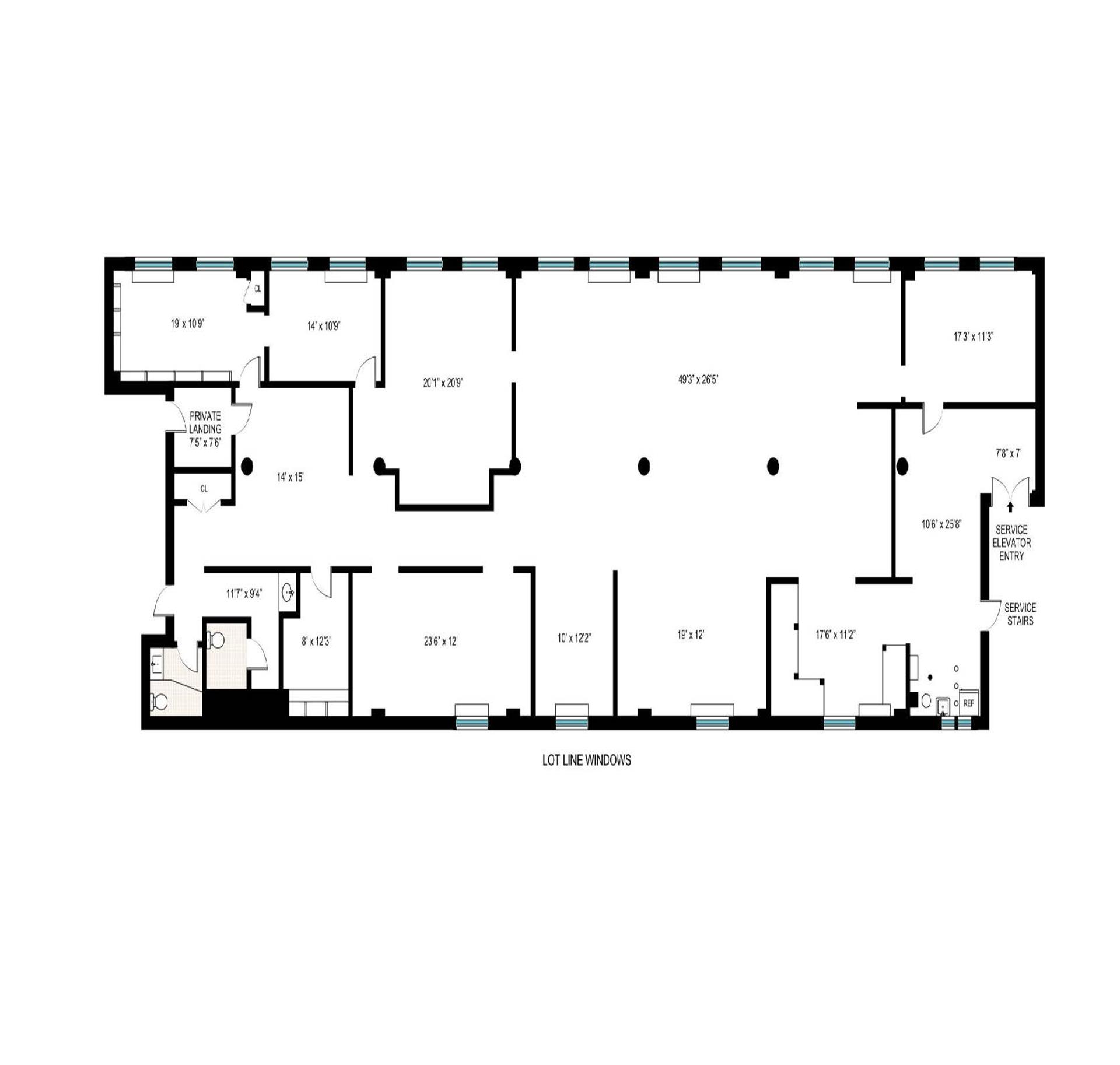 Floorplan for 227 West 17th Street, 3