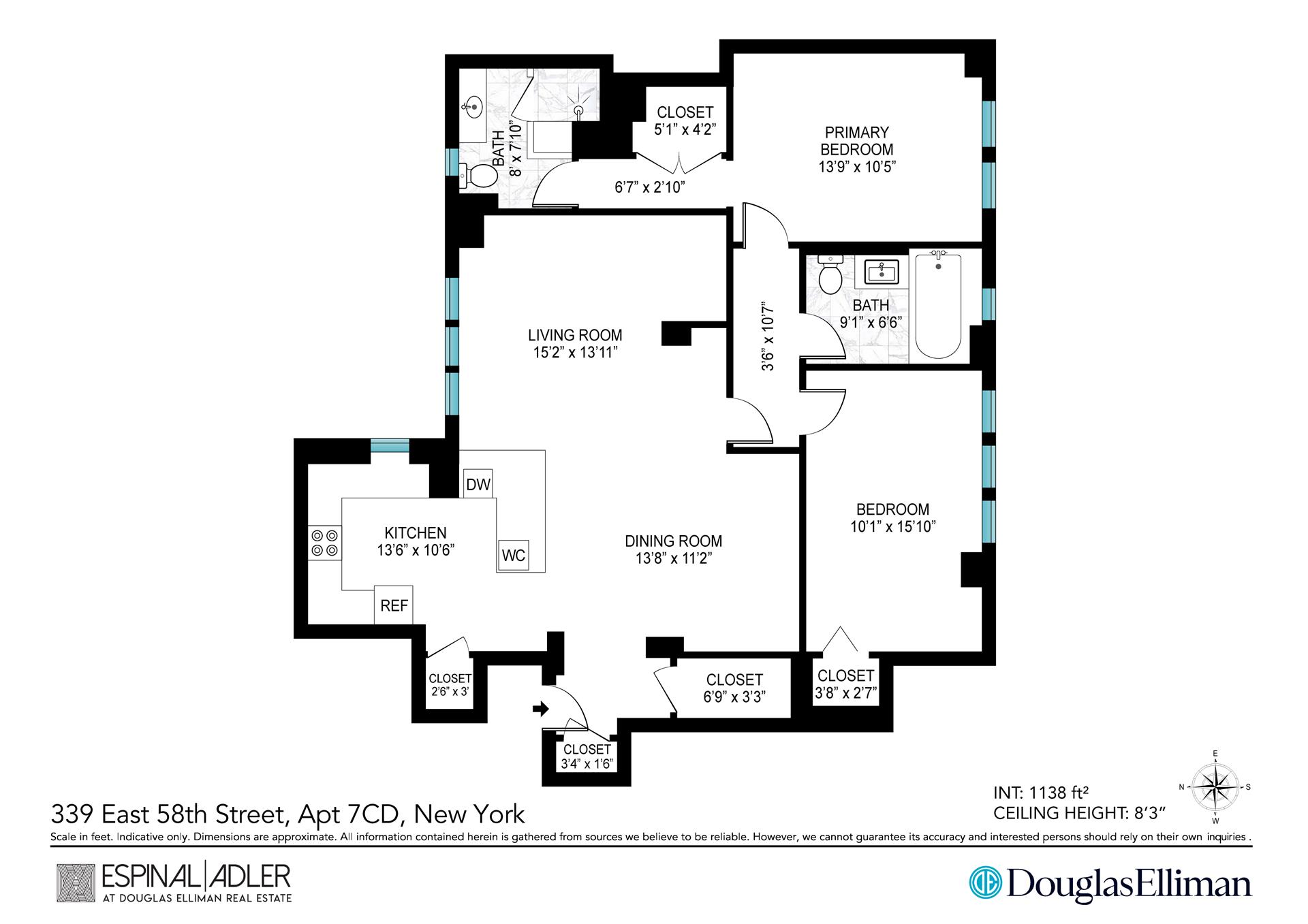 Floorplan for 339 East 58th Street, 7CD