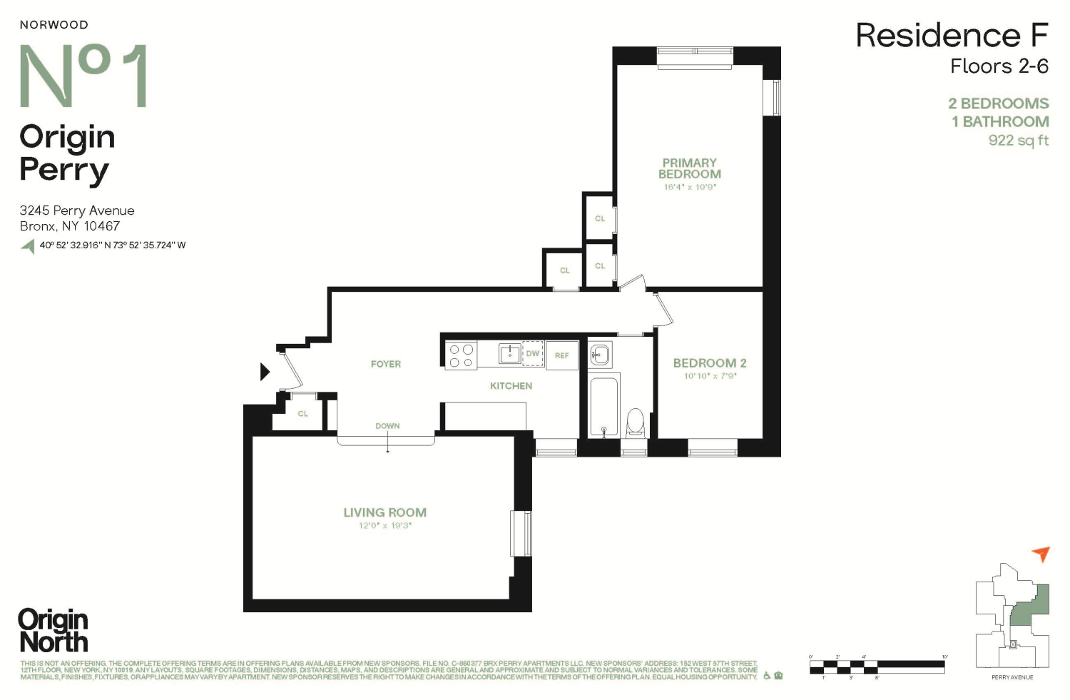 Floorplan for 3245 Perry Avenue, 5F