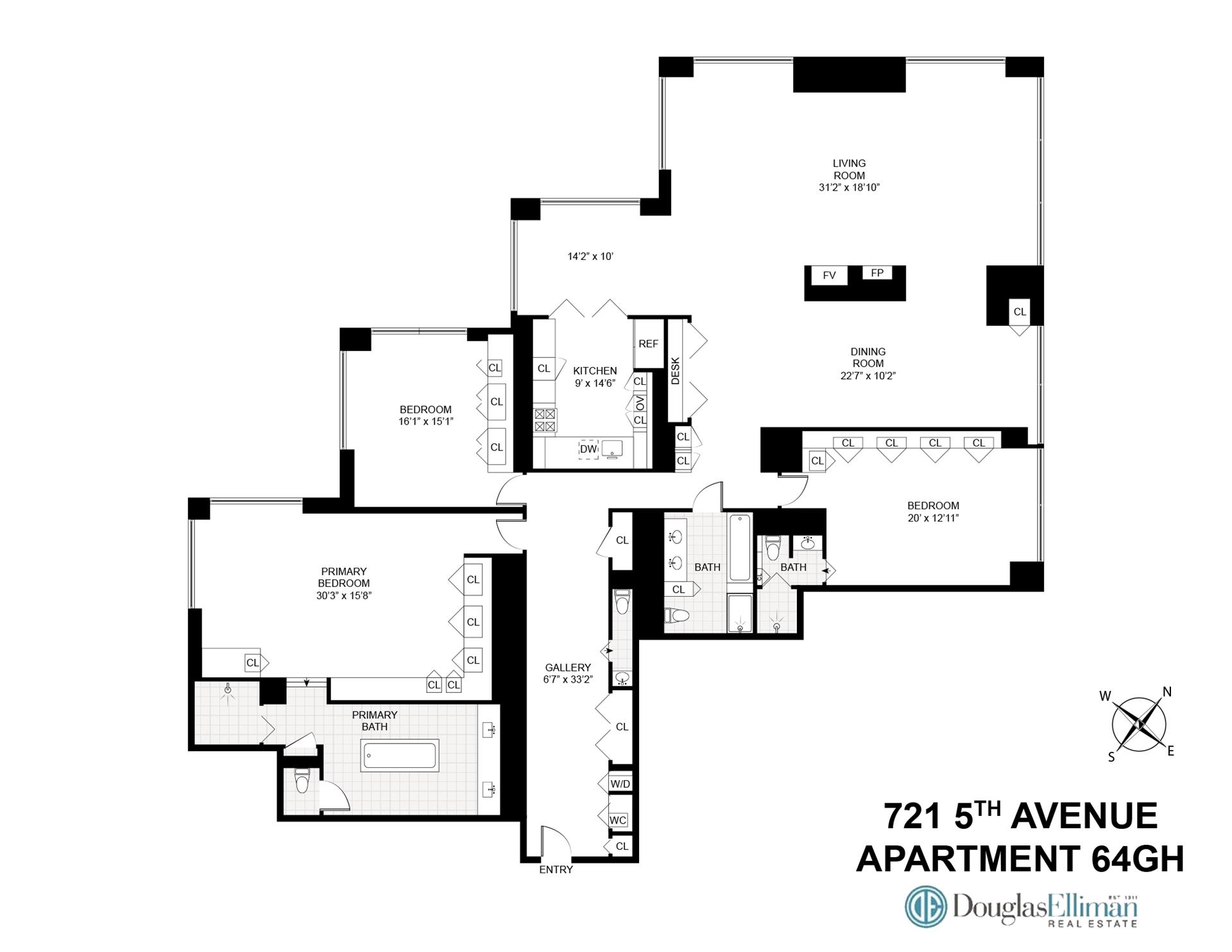 Floorplan for 721 5th Avenue, 64GH