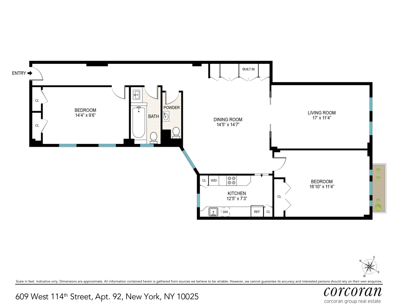 Floorplan for 609 West 114th Street, 92