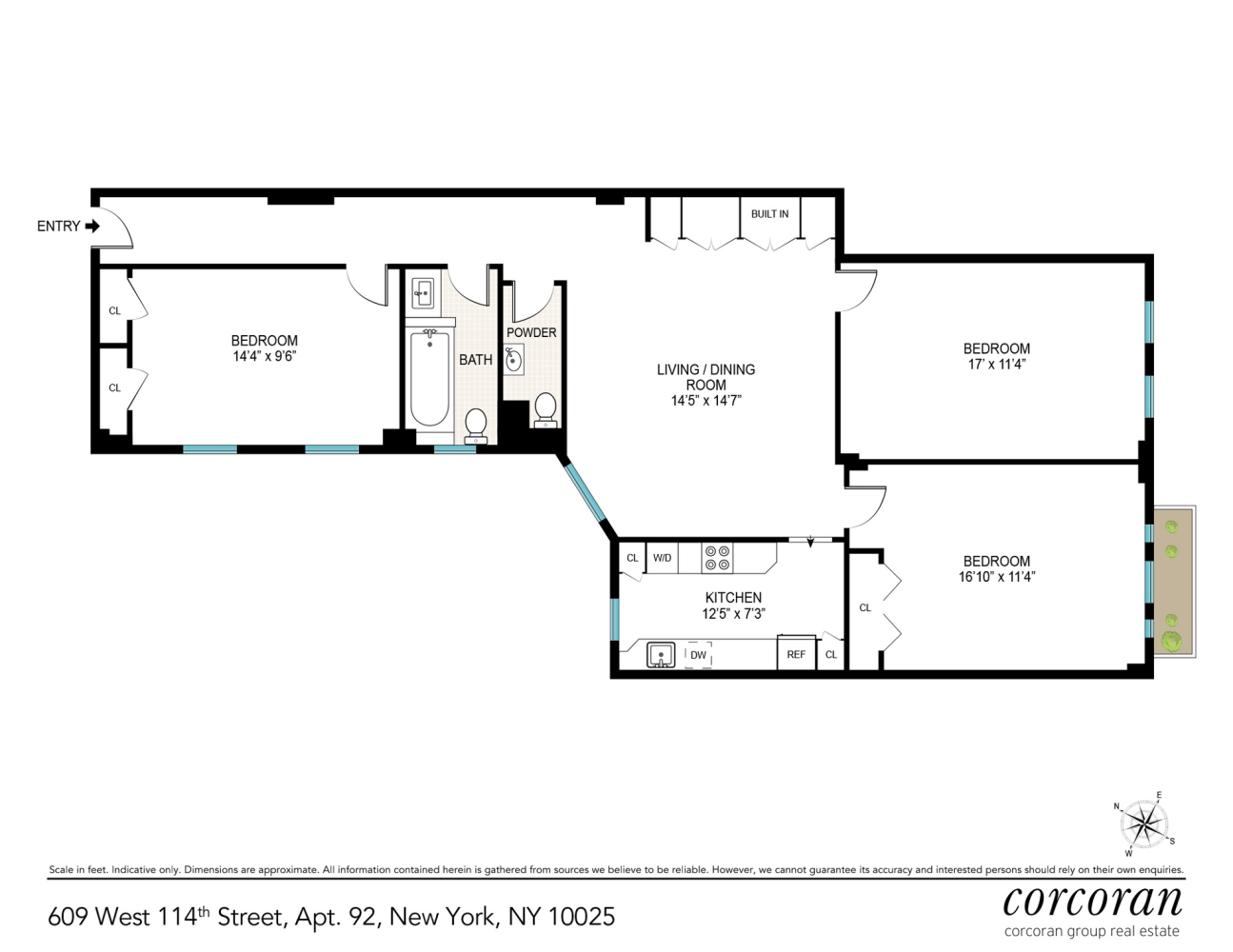 Floorplan for 609 West 114th Street, 92
