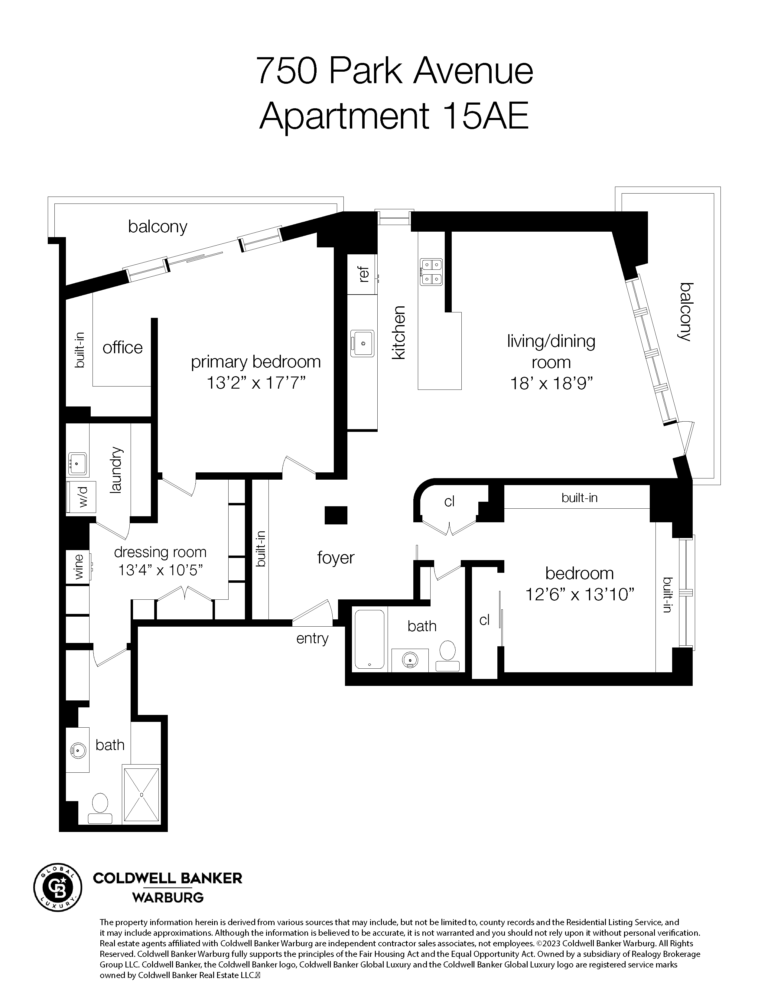 Floorplan for 750 Park Avenue, 15AE