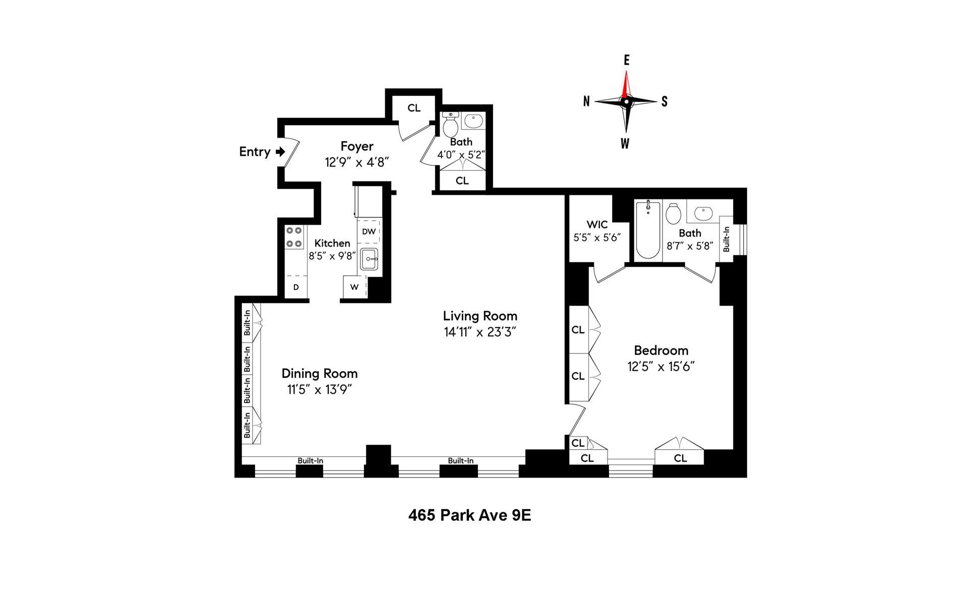 Floorplan for 465 Park Avenue, 9E