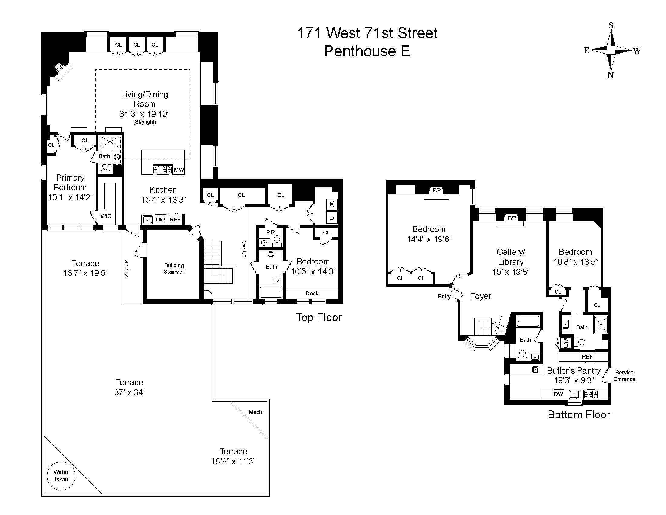 Floorplan for 171 West 71st Street, PH EAST