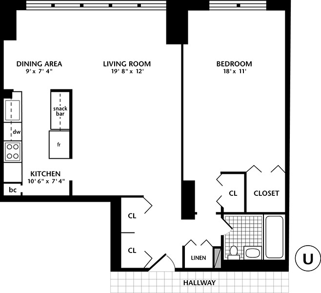 Floorplan for 555 Kappock Street, 12U