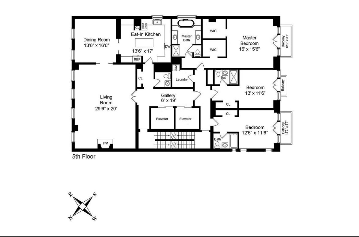 Floorplan for 40 East 72nd Street, 5