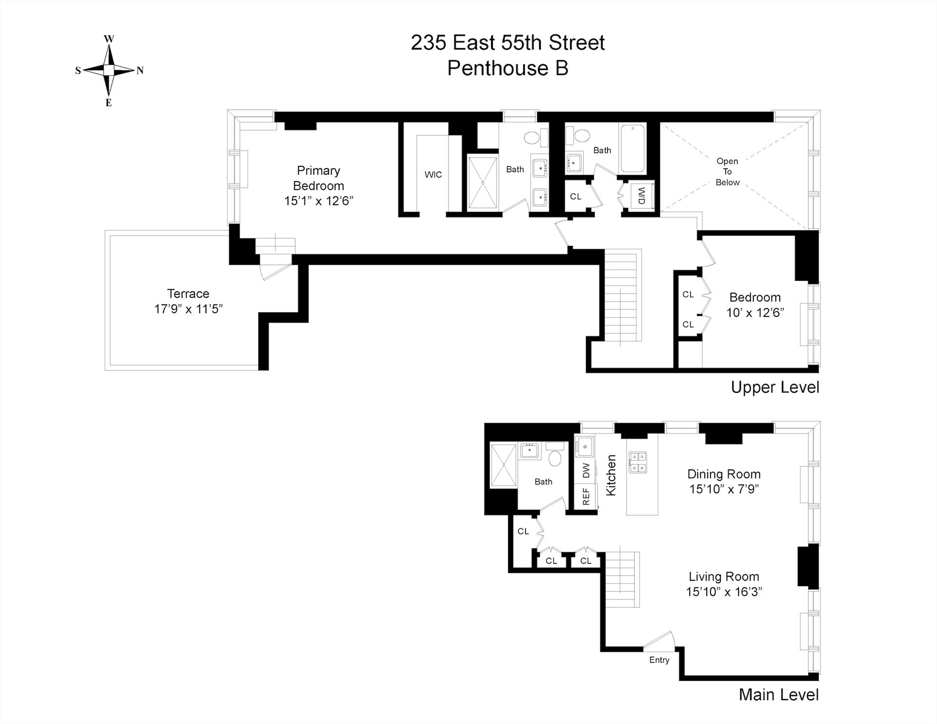Floorplan for 235 East 55th Street, PHB